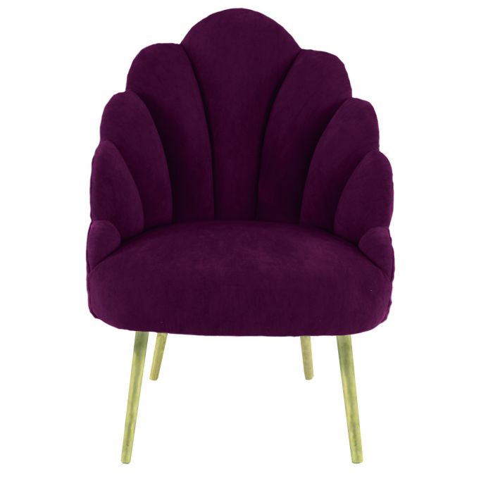 Claret Chelsea Tulip Armchair With Gold Legs Culinary Concepts