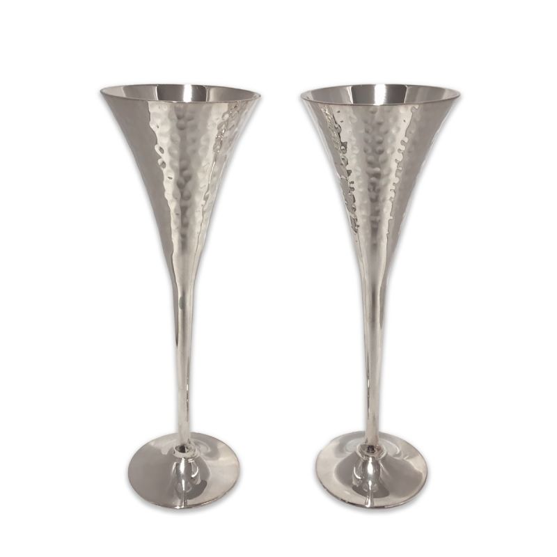 Pair Of Hammered Champagne Chalices | PERFECTLY IMPERFECT