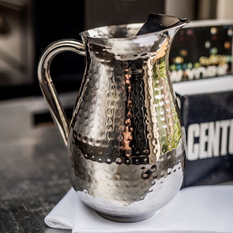 Champagne Hammered Tall Pitcher 