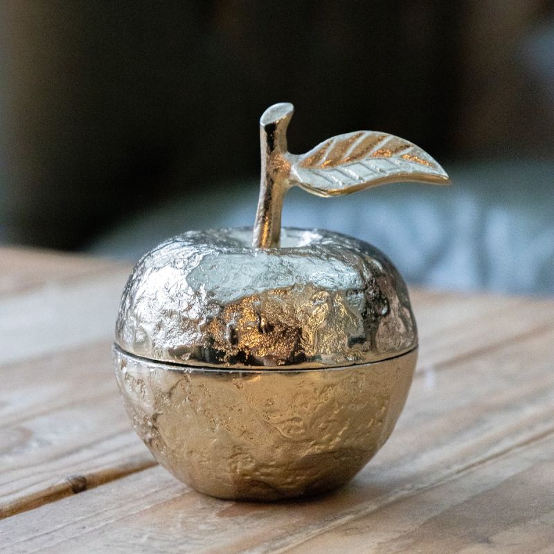 Golden Apple Trinket Dish with White Enamel | PRE-ORDER - DUE DECEMBER