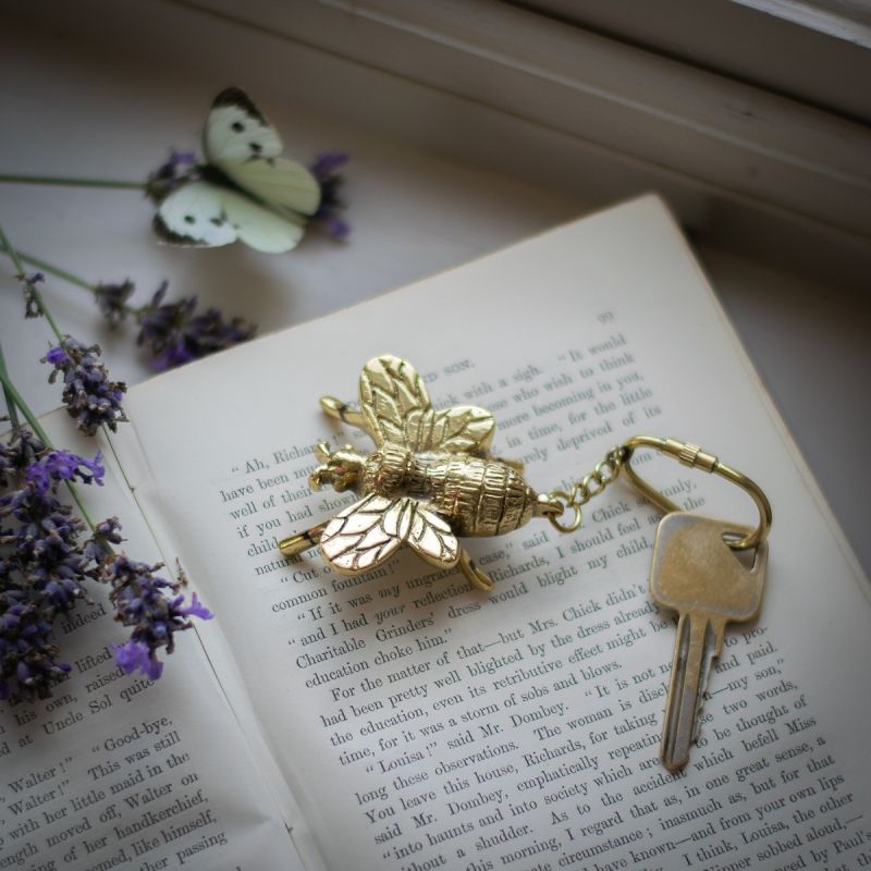 Brass Bee Keyring