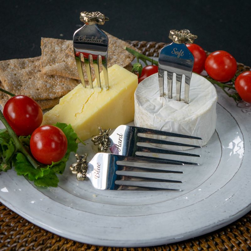 Set of Four Bee Cheese Markers - Cheddar / Blue / Soft / Hard