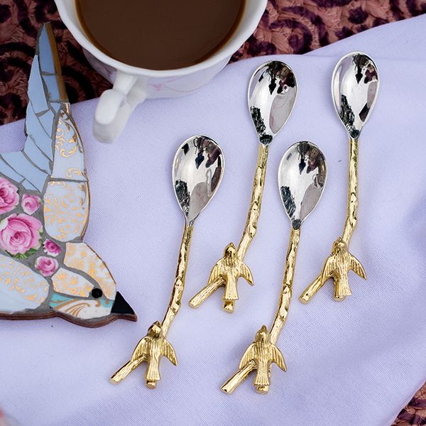 Set of Four Coffee Spoons with Swallow Design | Culinary Concepts