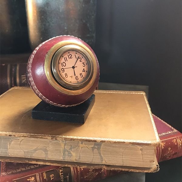 Cricket Ball Clock With Marble Base 