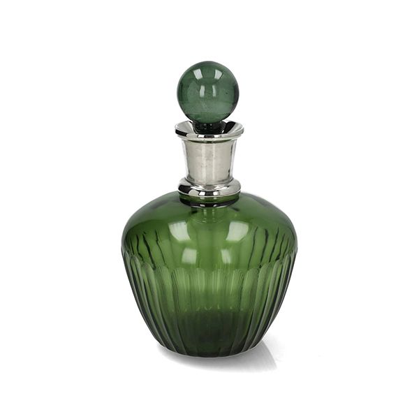 Emerald Glass Brandy Decanter with Stopper | PERFECTLY IMPERFECT