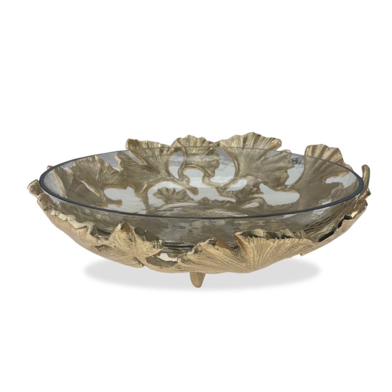 Medium Golden Ginkgo Leaf Sculpture Bowl | PERFECTLY IMPERFECT