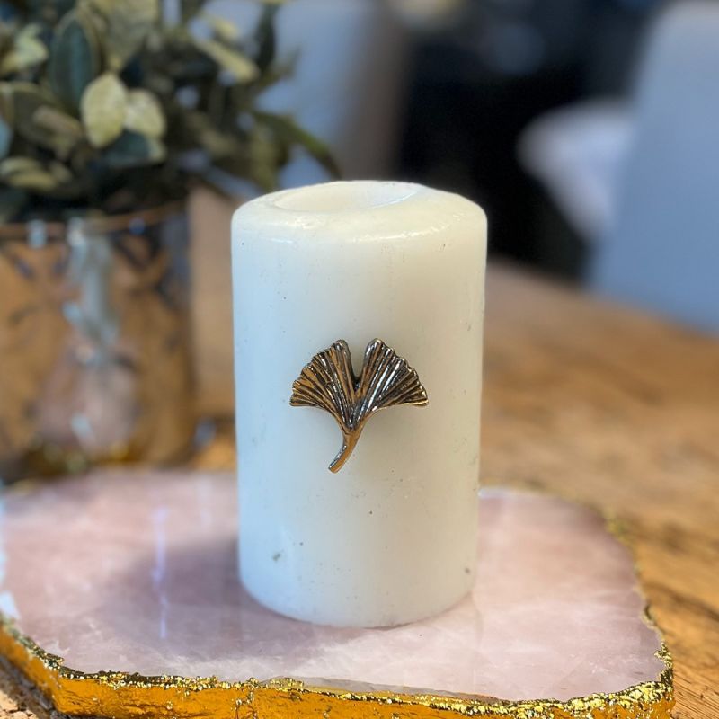 Set of Three Ginkgo Leaf Candle Pins