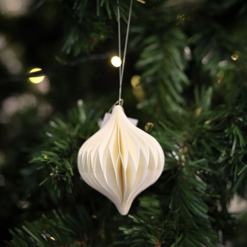 Paper Foldable Onion Ornament - Off White