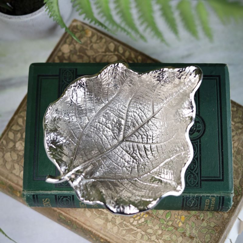 Nickel Aspen Leaf Dish