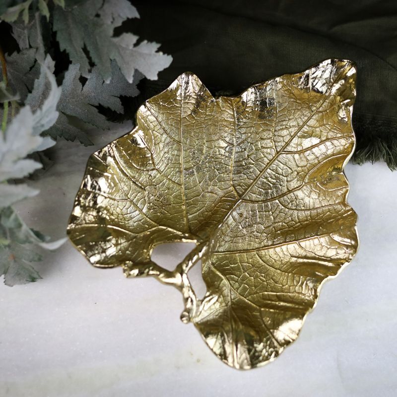 Gold Vine Leaf Dish