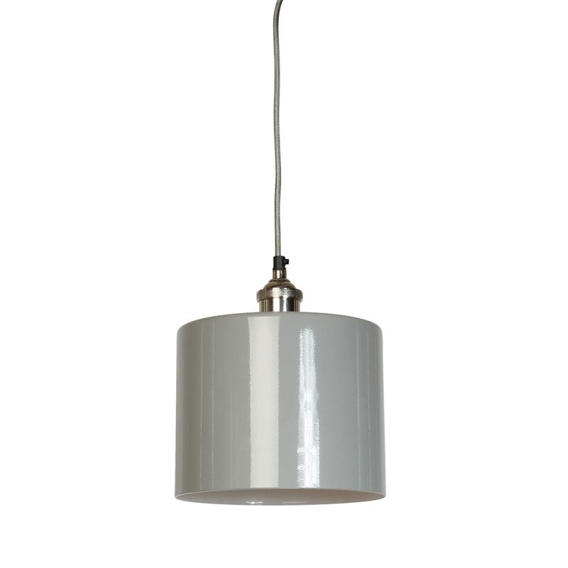 Moderne Large Grey Cylinder Shade with Nickel Fitment 