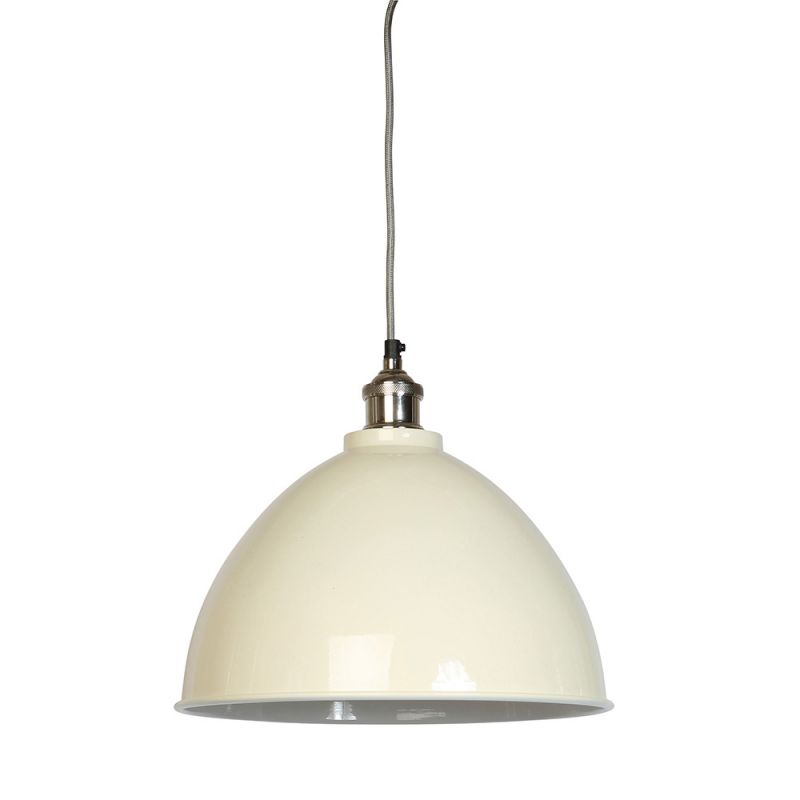 Moderne Large Cream Domed Shade and Nickel Fitment