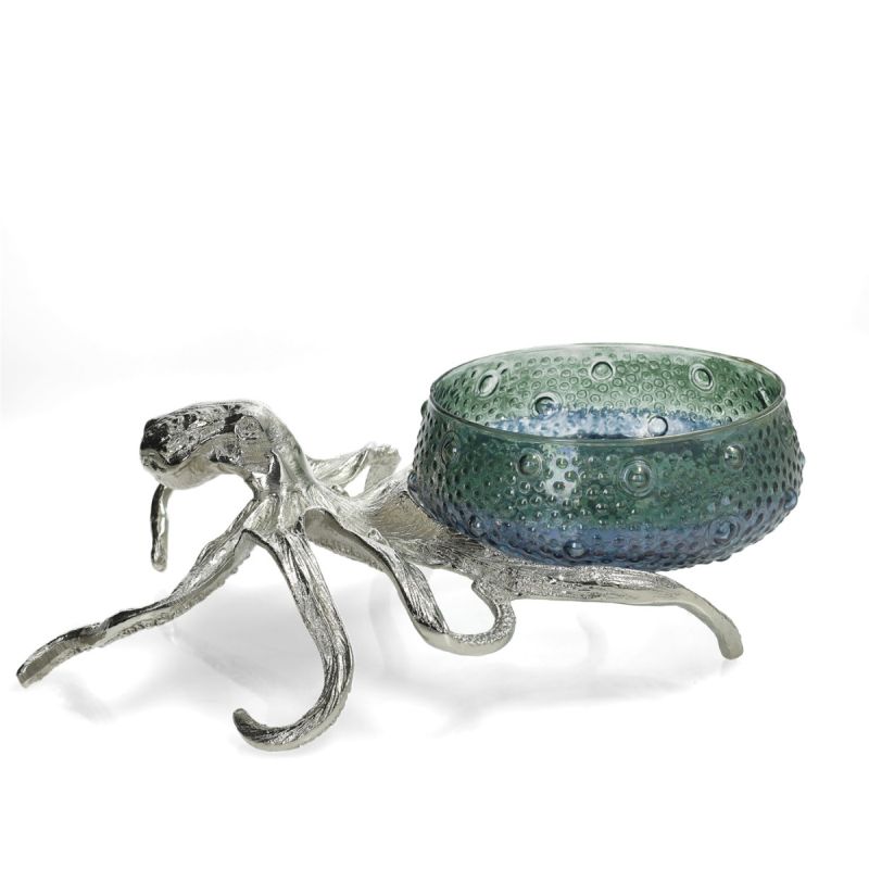 Octopus Holder with Large Blue Green Glass Bowl | PERFECTLY IMPERFECT