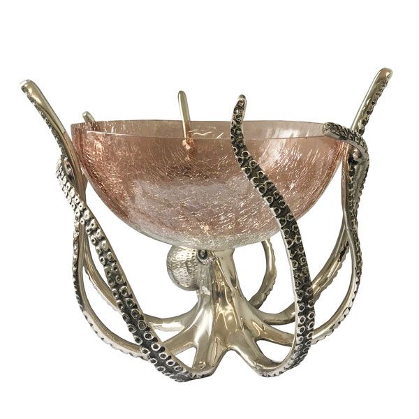 Octopus Stand & Ombre Crackle Glass Bowl | PERFECTLY IMPERFECT 