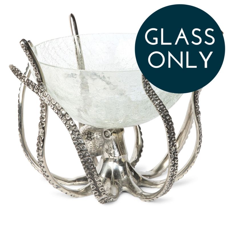 Octopus Stand & Crackle Glass Bowl | Replacement Glass ONLY 