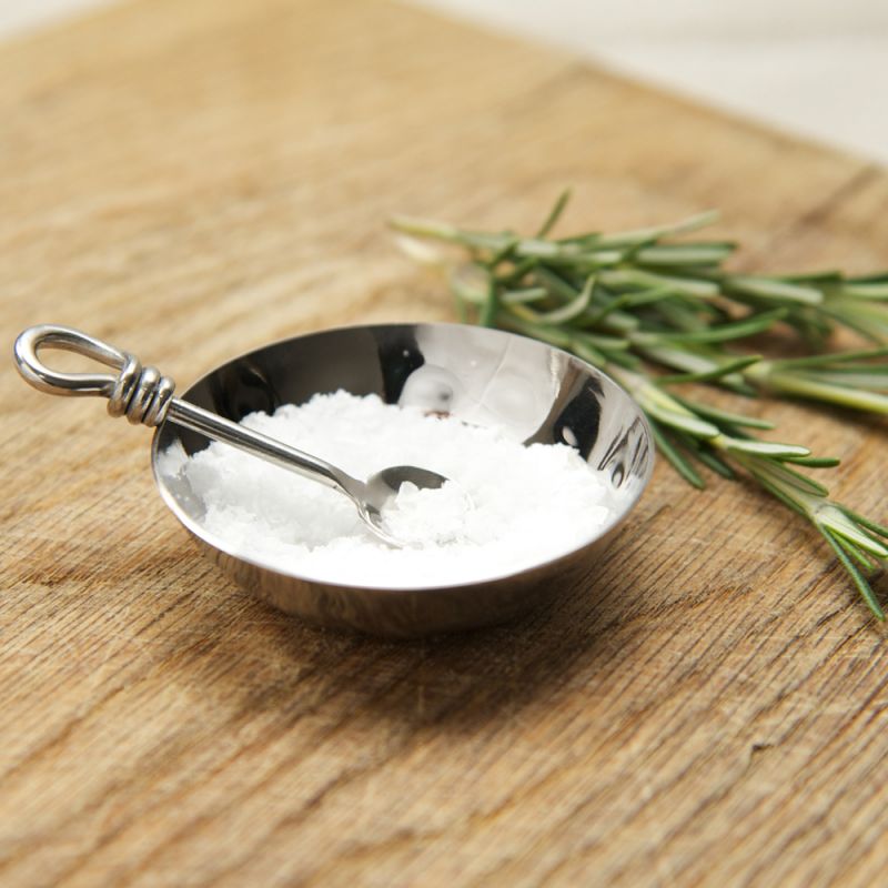 Salt Bowl & Polished Knot Spoon Set