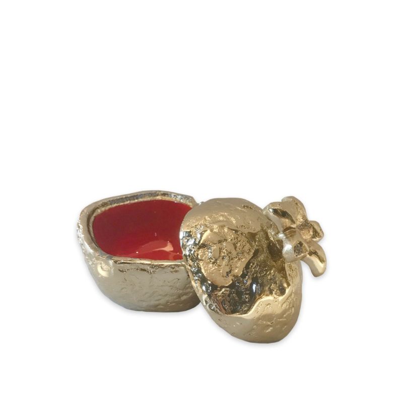 Golden Pomegranate Trinket Dish with Red Enamel | PERFECTLY IMPERFECT