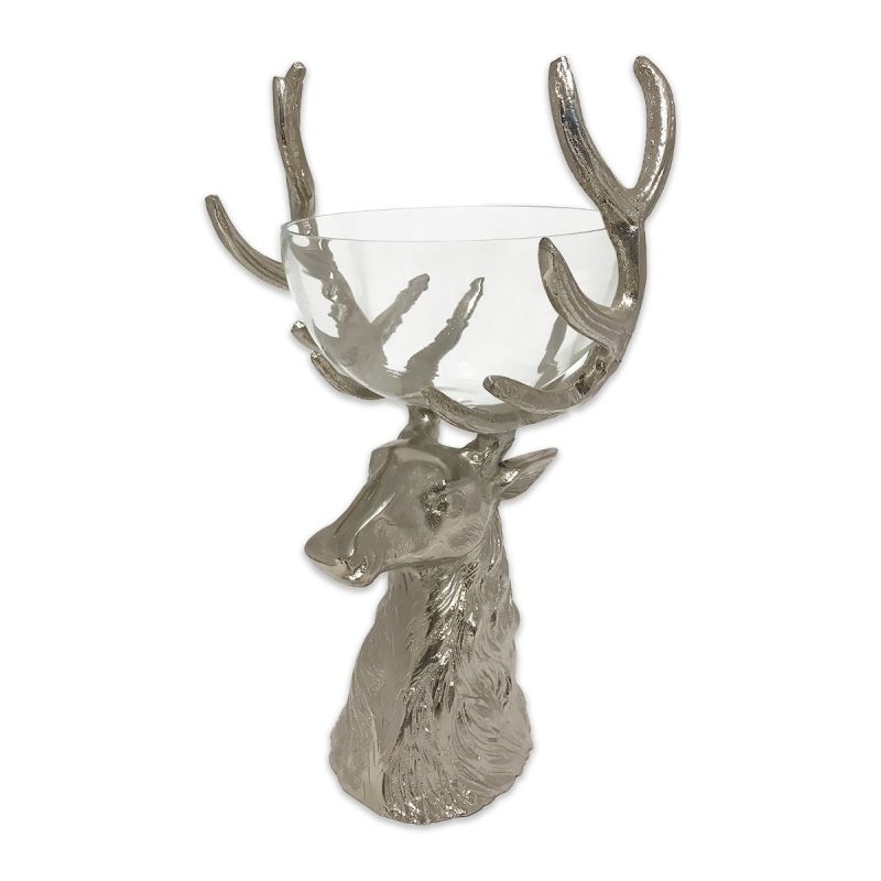 Extra Small Punch Bowl / Ice Bucket with Stag Stand And Glass Bowl | PERFECTLY IMPERFECT 