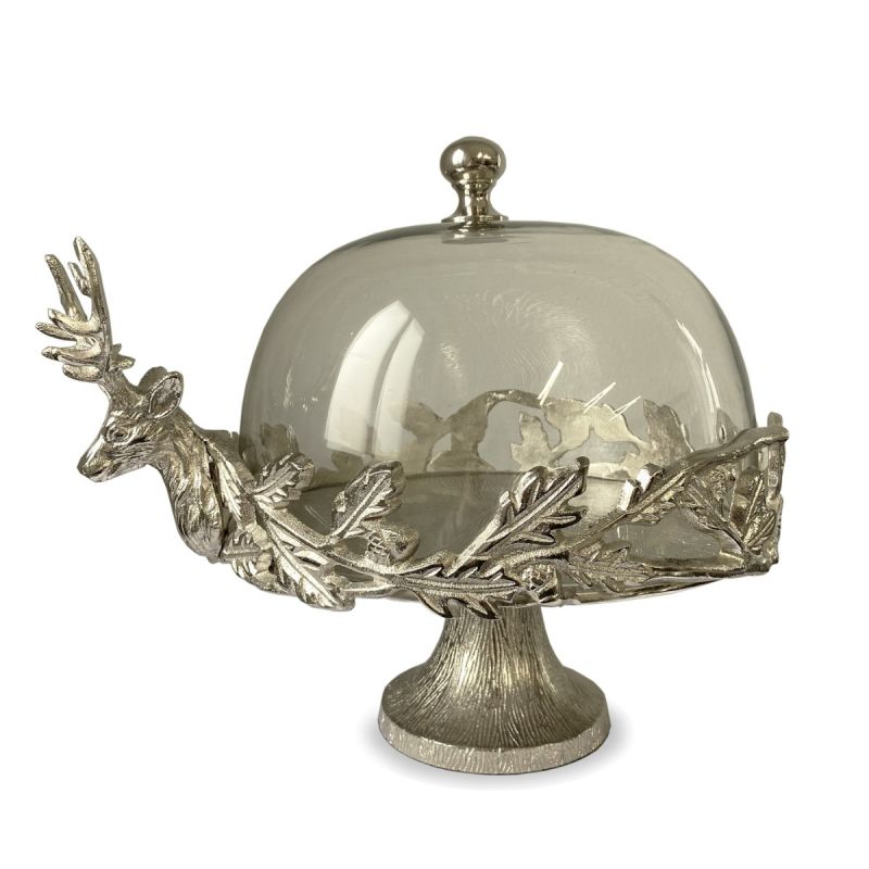 Stag Cake Stand with Glass Dome | UNBOXED SECOND