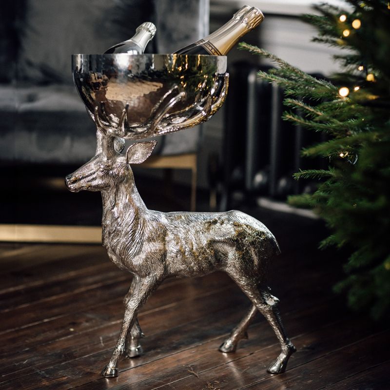 Standing Stag with Hammered Bowl