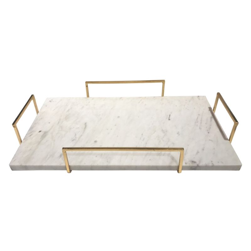 Large Marble Tray with Metal Frame | PERFECTLY IMPERFECT