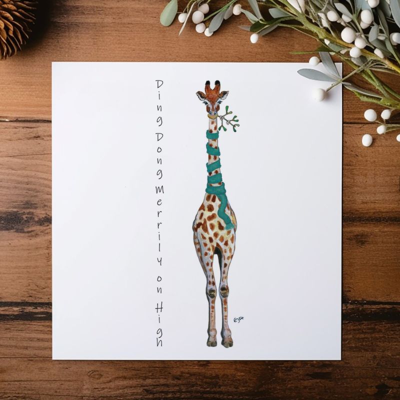 Giraffe in Scarf  - Christmas Card