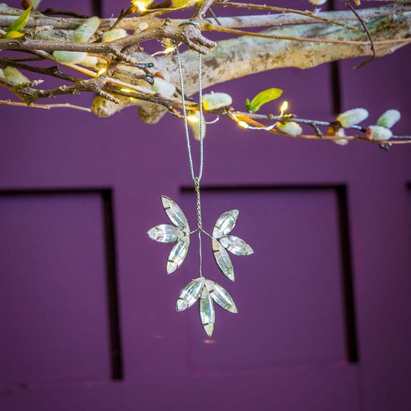 Large Rhinestone Leaf Decoration