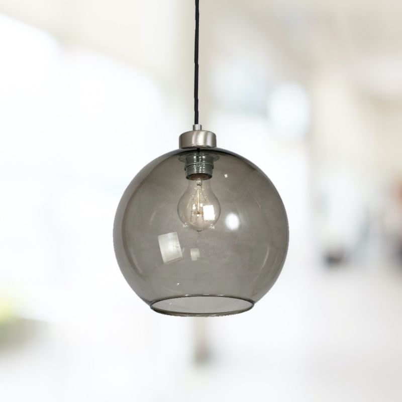 Smoked Glass Globe Pendant Light Culinary Concepts