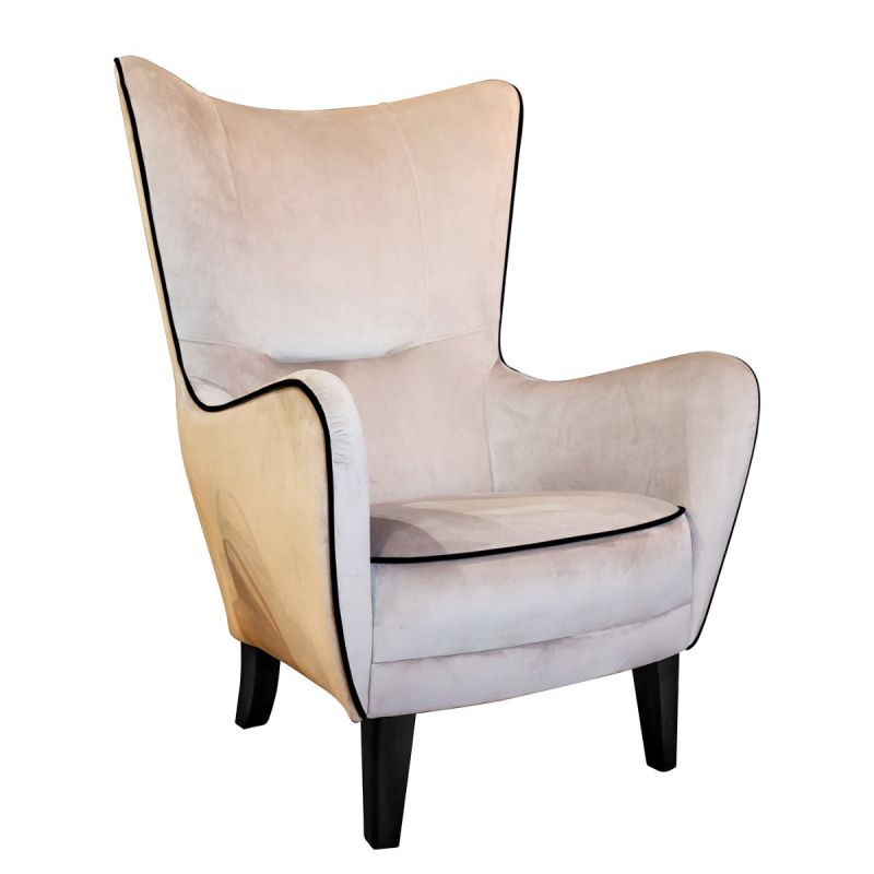 Silver Grey Romeo Armchair With Ebony Piping Culinary Concepts