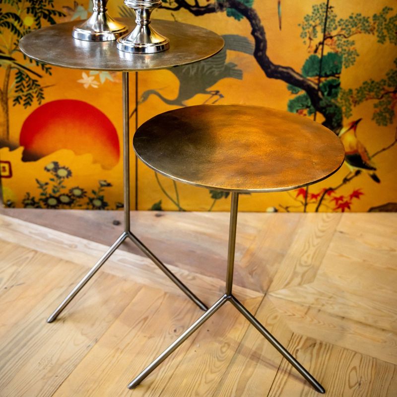 Pair Of Brass Easel Side Tables Culinary Concepts