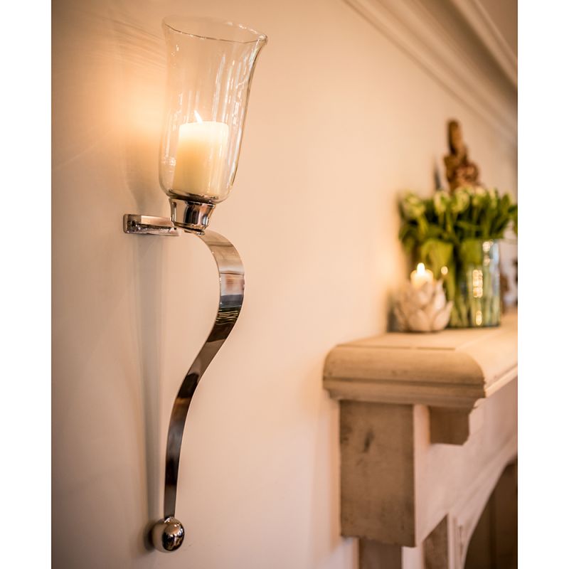 Pair Of Small Curved Candle Sconces Culinary Concepts