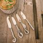 Set of Four Mini Cheese Knives - Mixed Designs 