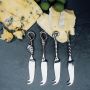 Set of Four Mini Cheese Knives - Mixed Designs 