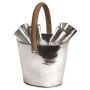 Champagne Hammered Wine Cooler with Six Baseless Flutes | MULTI-BUY 