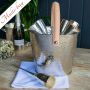 Champagne Hammered Wine Cooler with Six Baseless Flutes | MULTI-BUY 