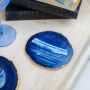 Pair of Blue Agate Coasters 