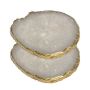 Pair of White Agate Coasters 