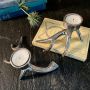 Set of Two Antler Tea Light Holders - Silver Finish 