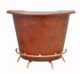 Cognac Leather Curved Counter with Fishscale Pattern