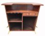 Cognac Leather Curved Counter with Fishscale Pattern