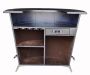 Dark Grey Leather Round Bar Counter with Fishscale Pattern