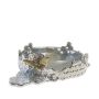 Bee Honeycomb Large Silver-Plated Butter Dish/Coaster with Glass Insert