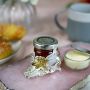 Bee Honeycomb Small Silver-Plated Butter Dish/Mini Jar Coaster with Glass Insert