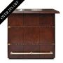 Panama Cognac Leather Bar Counter - with Brass Top 