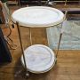 Round Drinks Trolley with Marble Shelves| EX DISPLAY | COLLECTION ONLY