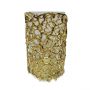 Large Coral Hurricane Lantern - Gold Finish 