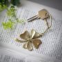 Brass Four Leaf Clover Keyring