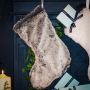 Faux Fur Christmas Stocking - Silver Fox