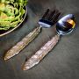 Golden Feather Salad Servers