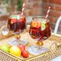 Set of Two Palm Etched Wine Glasses